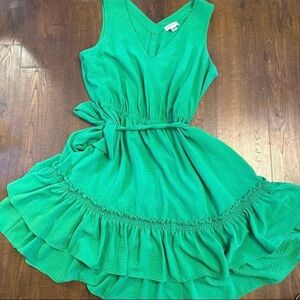 Calvin Klein Spring Tiered Bright Green Dress